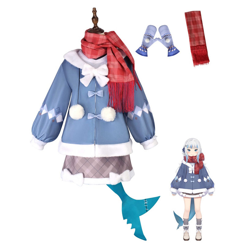 Vtuber Hololive-EN　ホロライブ　がうる・ぐら　Gawr Gura コスプレ衣装 冬服スカート 撮影 コスチューム かわいい