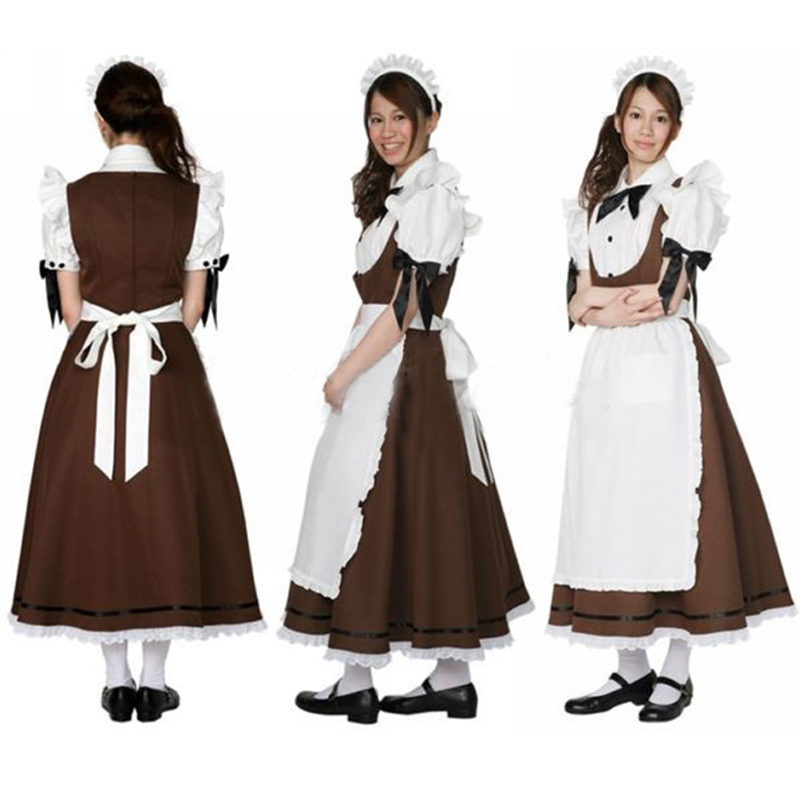 ロングメイド服 正統派ウェトレス制服通販衣装
