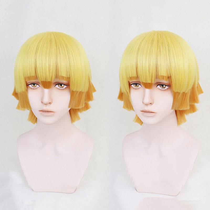 鬼滅の刃　我妻善逸　コスプレウイッグ　鬼殺隊 アニメ　cosplay